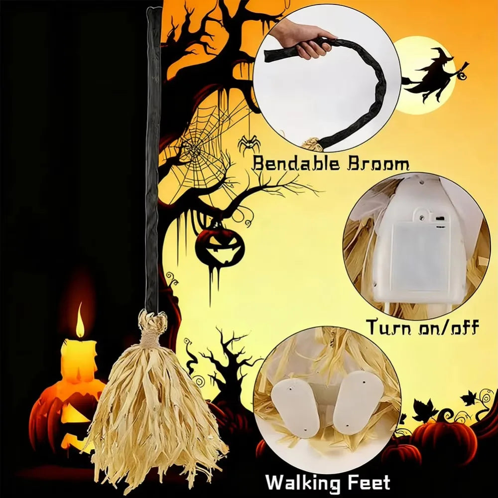 Glowing Animated Witch Broom